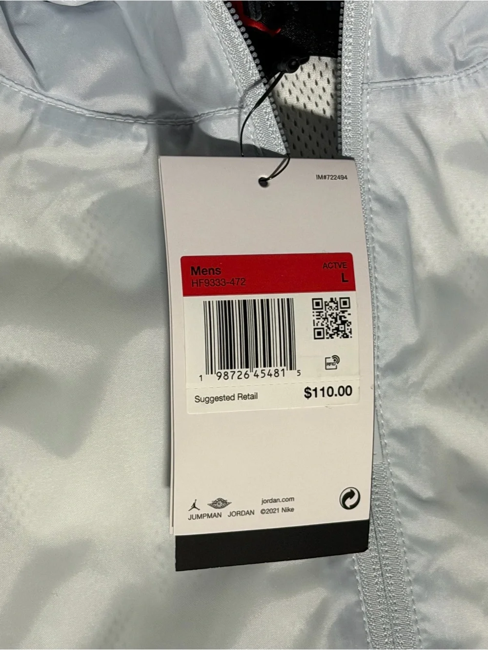 Jordan Hooded Windbreaker Jacket - White & Light Pink
